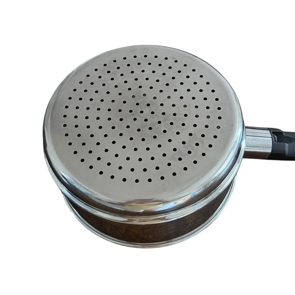 Stainless Steel Perforated Steamer Strainer Basket Insert Only Vtg Unbranded